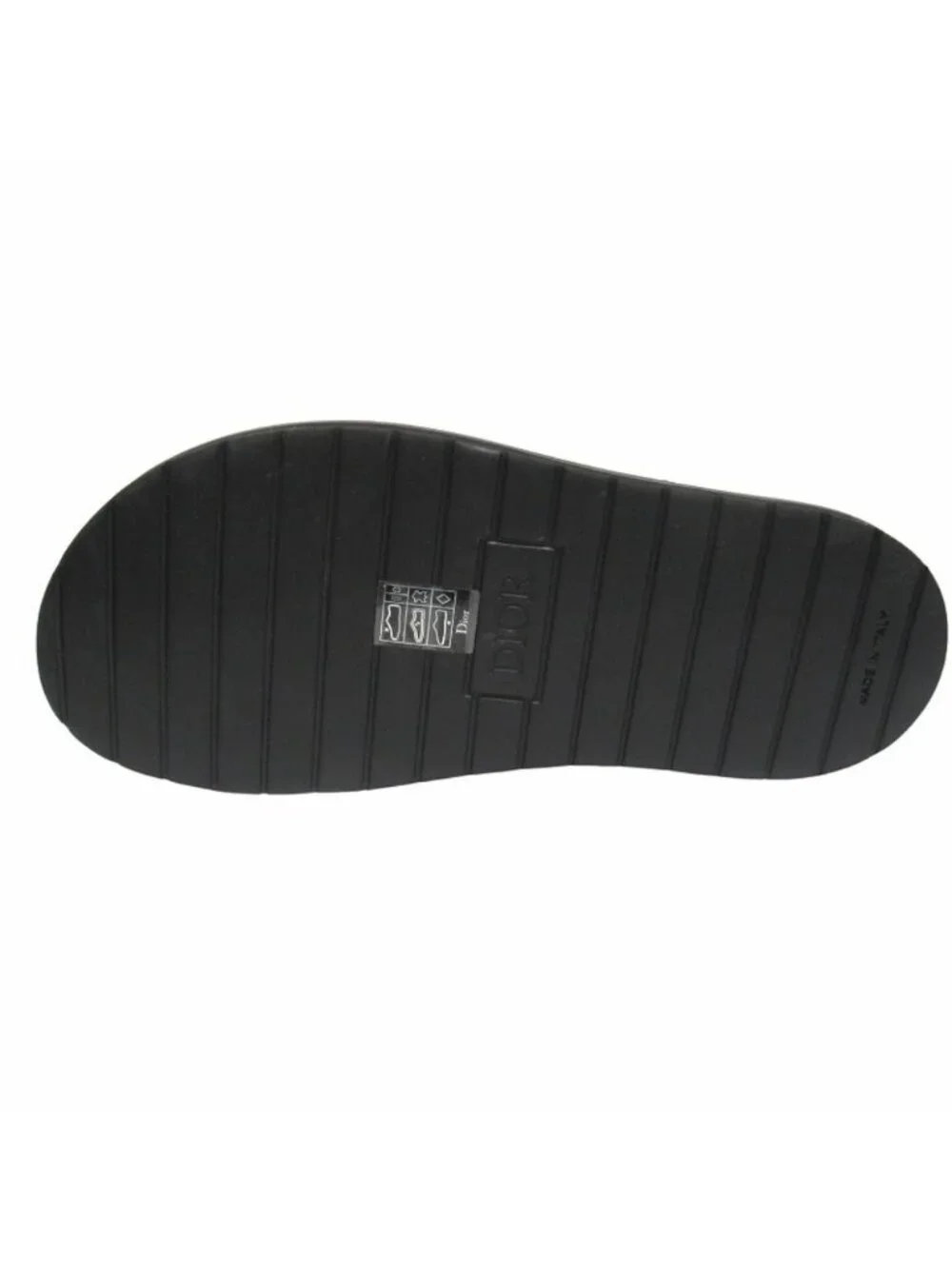 Dior Aqua CD Diamond Leather Sandals Shoes Logo Slide 39 Gray - Picture 6 of 7